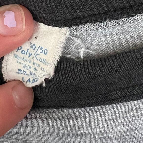 Vintage ZZ Top Rock Band Tee Eliminator 1983 Concert Raglan Graphic Gray Large - Picture 4 of 7